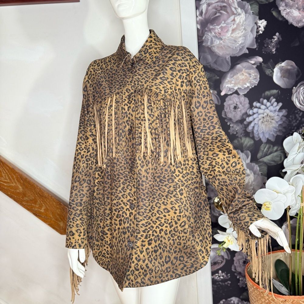 We The Free Leopard Print Fringe Jacket - Picture 8 of 11